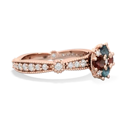 Alexandrite Sparkling Tiara Cluster 14K Rose Gold ring R26293RD