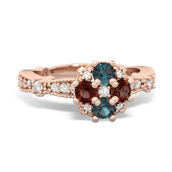 Alexandrite Sparkling Tiara Cluster 14K Rose Gold ring R26293RD