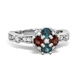 Alexandrite Sparkling Tiara Cluster 14K White Gold ring R26293RD