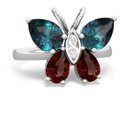 Alexandrite Butterfly 14K White Gold ring R2215