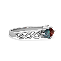 Alexandrite Heart To Heart Braid 14K White Gold ring R5870