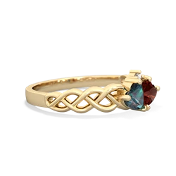 Alexandrite Heart To Heart Braid 14K Yellow Gold ring R5870