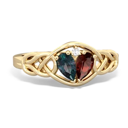 Alexandrite Celtic Love Knot 14K Yellow Gold ring R5420