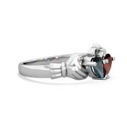 Alexandrite 'Our Heart' Claddagh 14K White Gold ring R2388