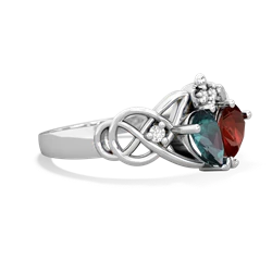 Alexandrite 'One Heart' Celtic Knot Claddagh 14K White Gold ring R5322