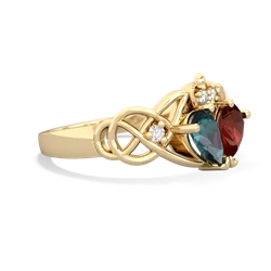 Alexandrite 'One Heart' Celtic Knot Claddagh 14K Yellow Gold ring R5322