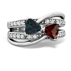 Alexandrite Bowtie 14K White Gold ring R2360