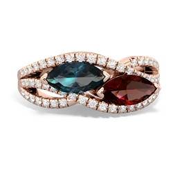 Alexandrite Diamond Rivers 14K Rose Gold ring R3070