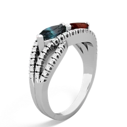 Alexandrite Diamond Rivers 14K White Gold ring R3070