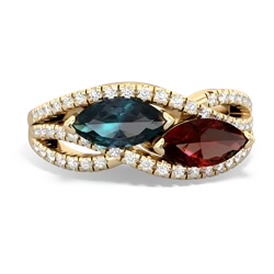 Alexandrite Diamond Rivers 14K Yellow Gold ring R3070