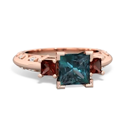 Alexandrite Eternal Embrace Engagement 14K Rose Gold ring C2001