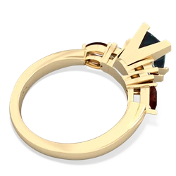 Alexandrite 6Mm Princess Eternal Embrace Engagement 14K Yellow Gold ring C2002