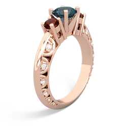 Alexandrite Art Deco Eternal Embrace Engagement 14K Rose Gold ring C2003