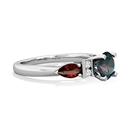 Alexandrite 6Mm Round Eternal Embrace Engagement 14K White Gold ring R2005