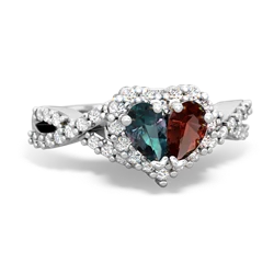 Alexandrite Diamond Twist 'One Heart' 14K White Gold ring R2640HRT