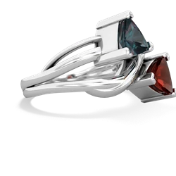 Alexandrite Split Band Swirl 14K White Gold ring R2341