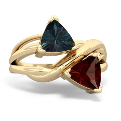 Alexandrite Split Band Swirl 14K Yellow Gold ring R2341