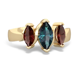 Alexandrite Three Peeks 14K Yellow Gold ring R2433