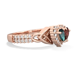 Alexandrite Celtic Knot Two Hearts As One 14K Rose Gold ring R2644HRT