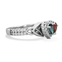 Alexandrite Celtic Knot Two Hearts As One 14K White Gold ring R2644HRT