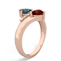 Alexandrite Heart To Heart 14K Rose Gold ring R2064