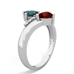 Alexandrite Heart To Heart 14K White Gold ring R2064