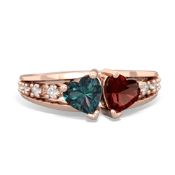 Alexandrite Heart To Heart 14K Rose Gold ring R3342