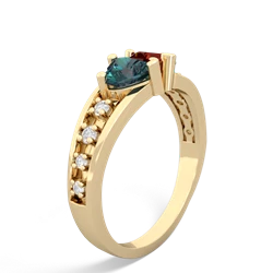 Alexandrite Heart To Heart 14K Yellow Gold ring R3342