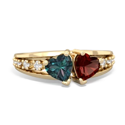 Alexandrite Heart To Heart 14K Yellow Gold ring R3342