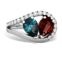 Alexandrite Nestled Heart Keepsake 14K White Gold ring R5650