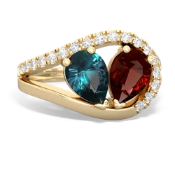 Alexandrite Nestled Heart Keepsake 14K Yellow Gold ring R5650