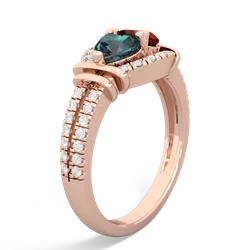 Alexandrite Art-Deco Keepsake 14K Rose Gold ring R5630