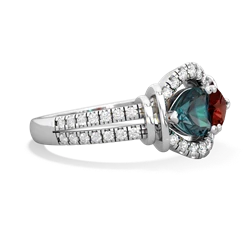 Alexandrite Art-Deco Keepsake 14K White Gold ring R5630