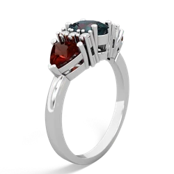 Alexandrite Antique Style Three Stone 14K White Gold ring R2186