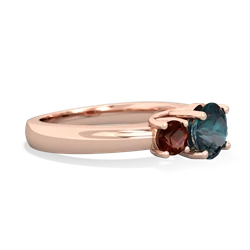 Alexandrite Three Stone Round Trellis 14K Rose Gold ring R4018