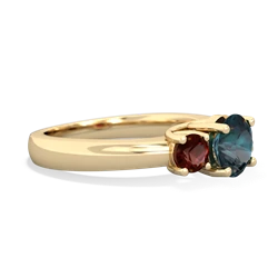 Alexandrite Three Stone Round Trellis 14K Yellow Gold ring R4018