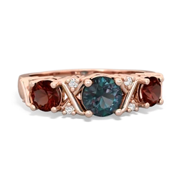 Alexandrite Hugs And Kisses 14K Rose Gold ring R5016