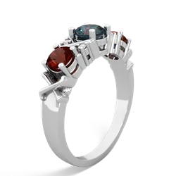 Alexandrite Hugs And Kisses 14K White Gold ring R5016