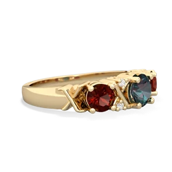 Alexandrite Hugs And Kisses 14K Yellow Gold ring R5016