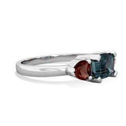 Alexandrite Three Stone 14K White Gold ring R5235