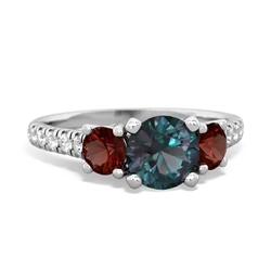 Alexandrite Pave Trellis 14K White Gold ring R5500