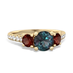 Alexandrite Pave Trellis 14K Yellow Gold ring R5500