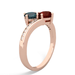 Alexandrite Channel Set Two Stone 14K Rose Gold ring R5303