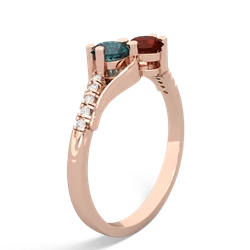 Alexandrite Infinity Pave Two Stone 14K Rose Gold ring R5285