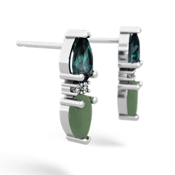 Alexandrite Bowtie Drop 14K White Gold earrings E0865