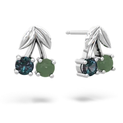 Alexandrite Sweet Cherries 14K White Gold earrings E7001