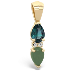 Alexandrite Bowtie Drop 14K Yellow Gold pendant P0865