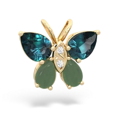 Alexandrite Butterfly 14K Yellow Gold pendant P2215