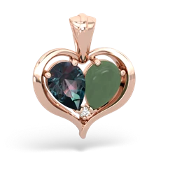 Alexandrite Two Become One 14K Rose Gold pendant P5330