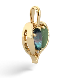 Alexandrite Two Become One 14K Yellow Gold pendant P5330